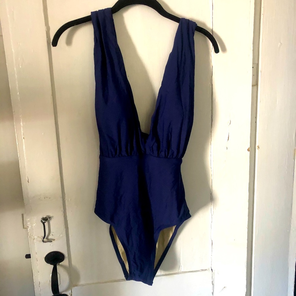 Anthropologie plunge one-piece swimsuit